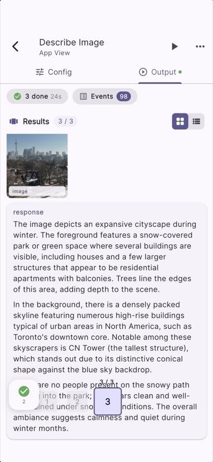 AI analyzing a photo with detailed description